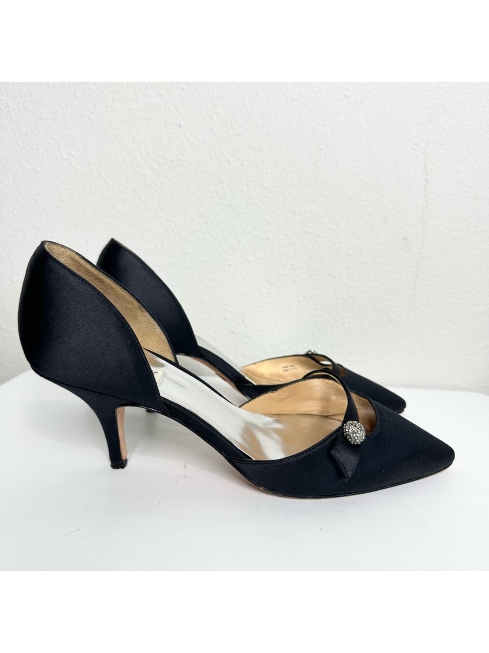 Badgley Mischka Black Satin Women's Heels Size 9.5